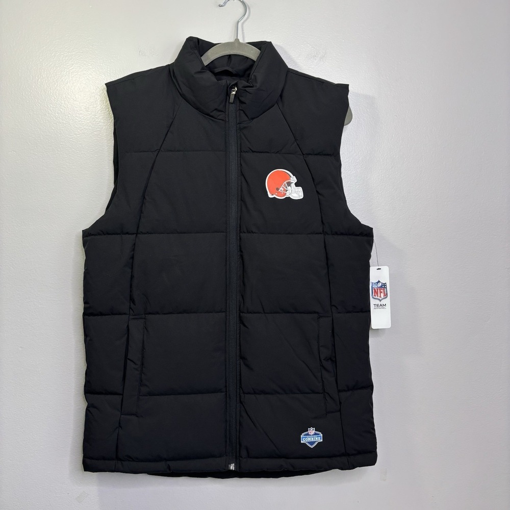 Cleveland Browns Puffer Vest Black Size Medium by GIII NFL Scouting Combine NWT